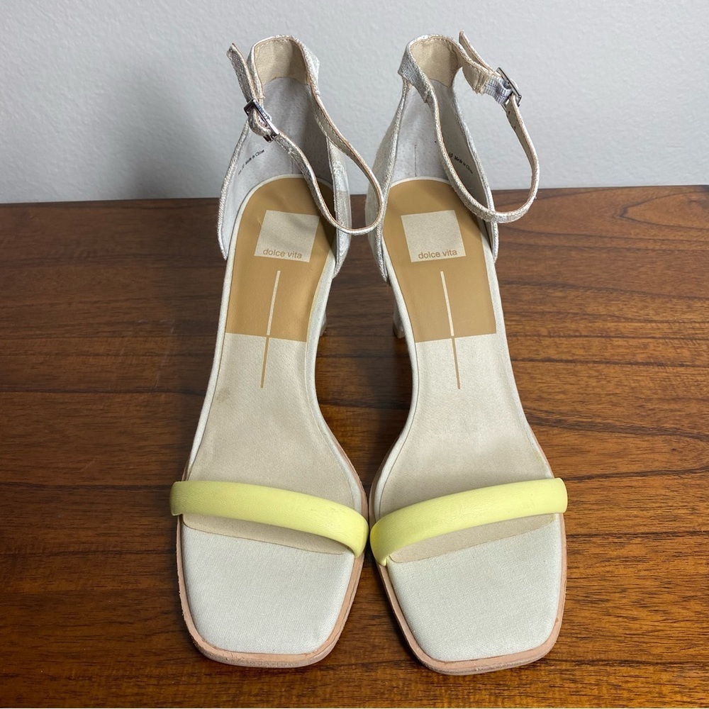 DOLCE VITA Jayke Leather Ankle Strap Sandals Daffodil Multi Stella SIZE: 10 - Picture 5 of 15